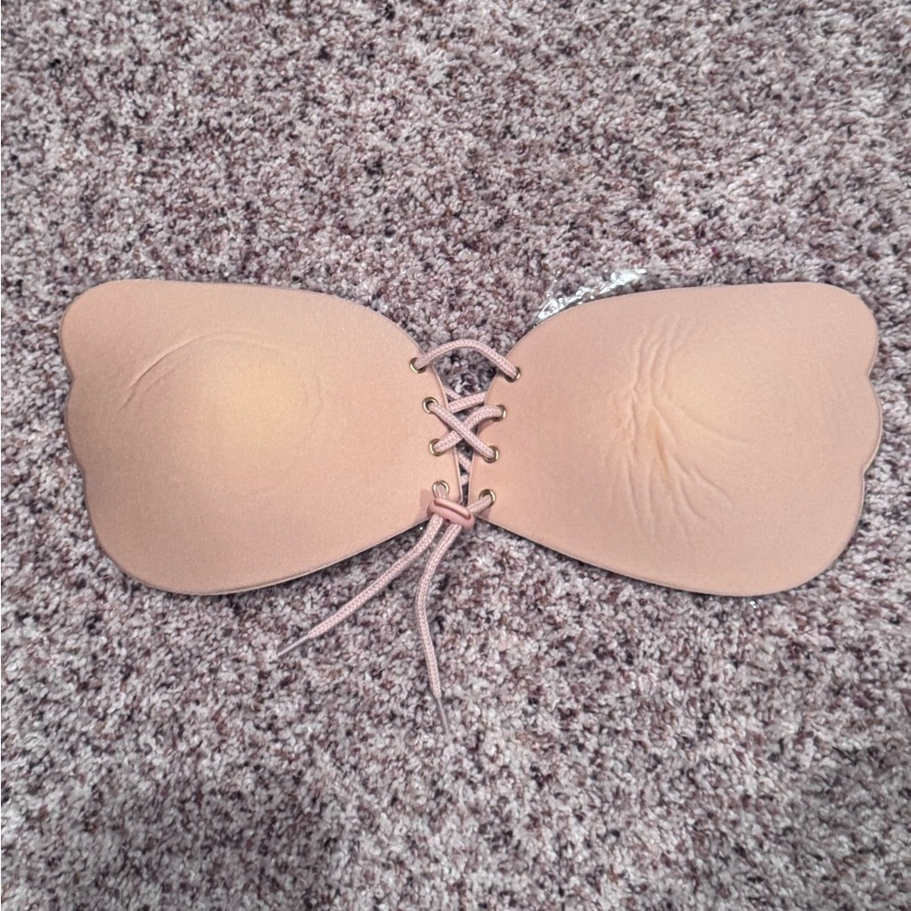 Lace-Up Strapless Adhesive Bra